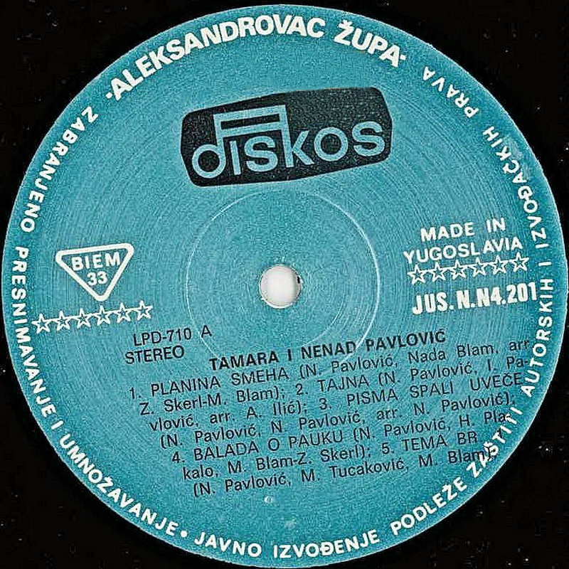 Tamara i Nenad Pavlovic 1976 No 1 vinil 1