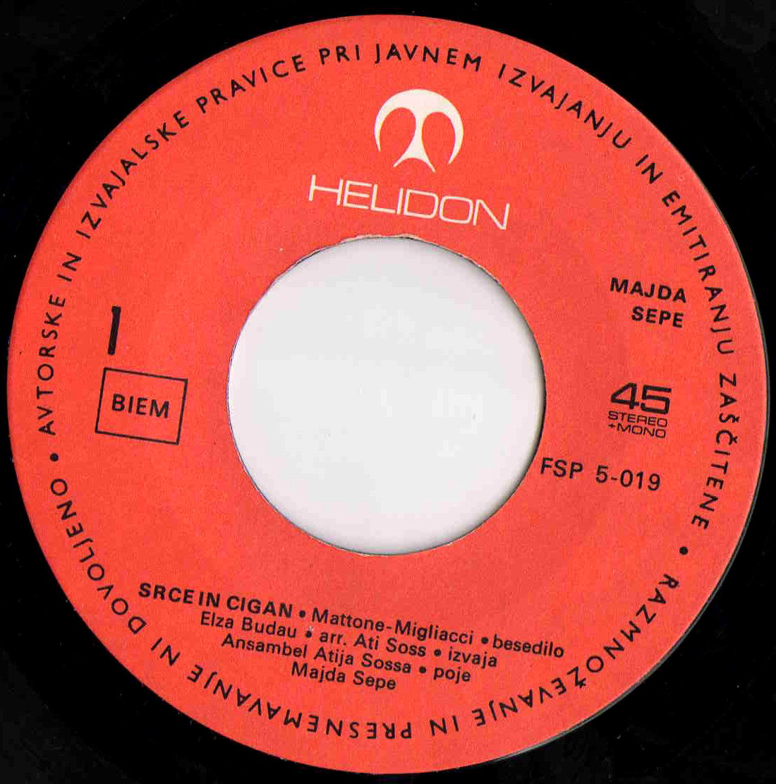 Majda Sepe Srce in cigan 1971 LP A