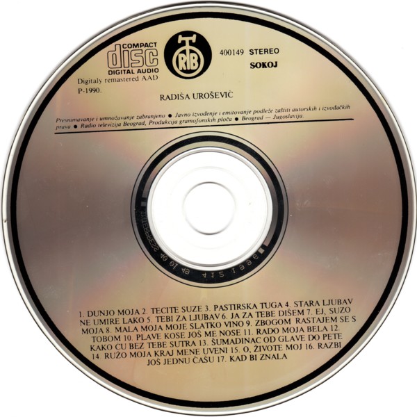 Radisa Urosevic 1991 Veliki hitovi CD