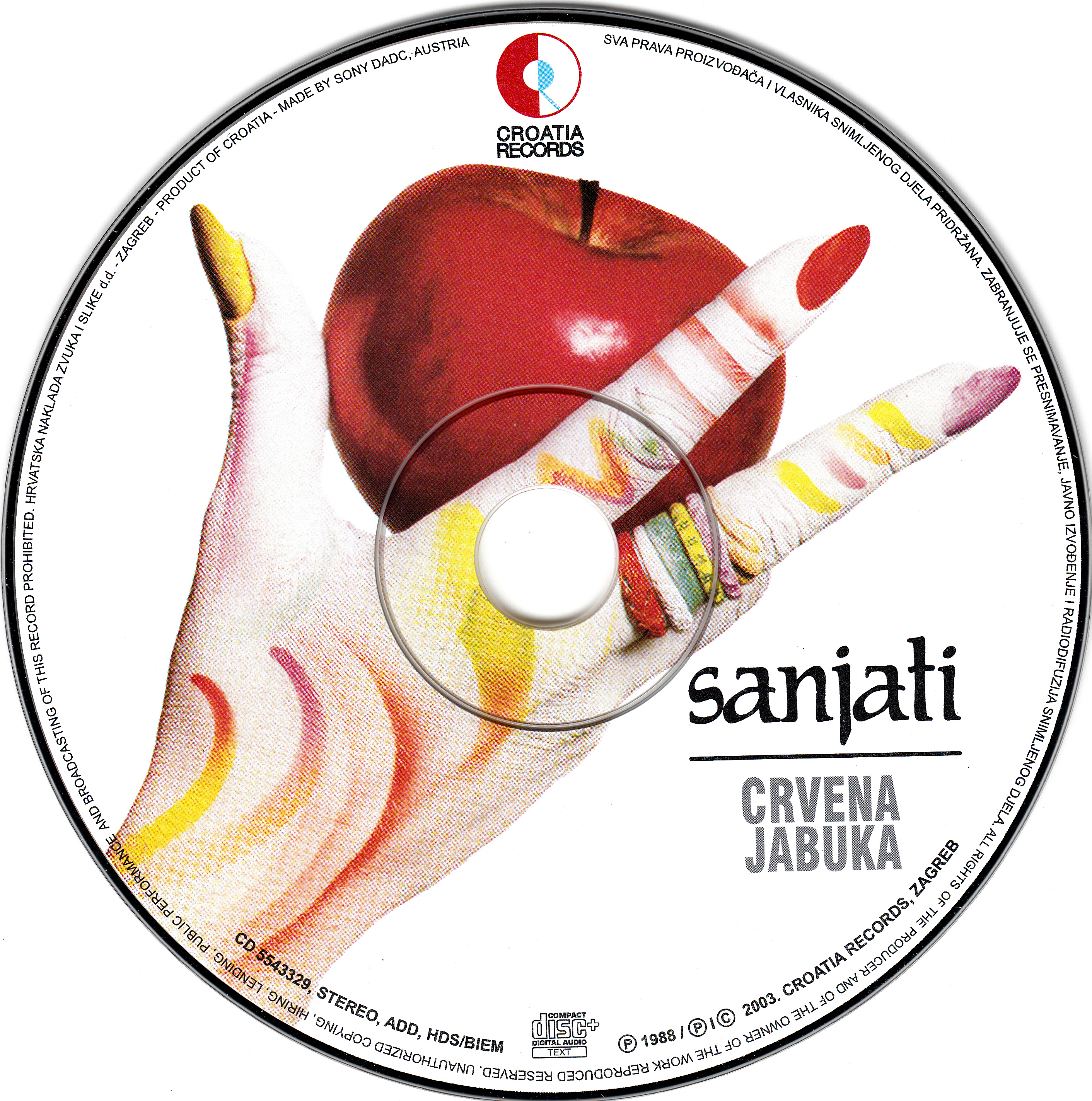 Crvena jabuka 1988 CD Sanjati cd