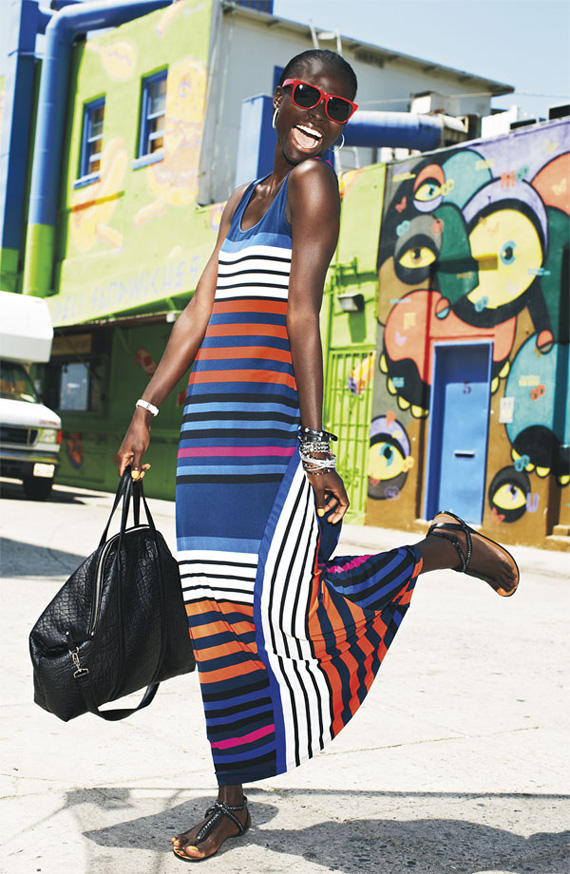 Calvin Klein Multi Stripe Tank Maxi Dress